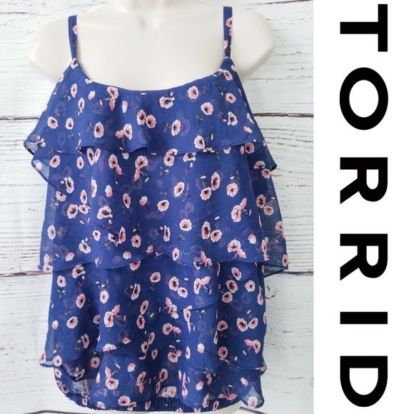 torrid Tops - TORRID Floral Layered Tank Top